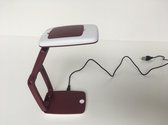 Inklapbare loep met led verlichting | inklapbaar vergrootglas met led verlichting | loep | vergrootglas |  loeplamp | tafelmodel | USB | led verlichting | bordeaux rood-wit