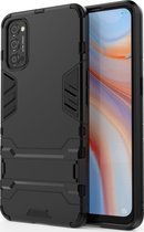 OPPO Reno 4 Hoesje - Mobigear - Armor Stand Serie - Hard Kunststof Backcover - Zwart - Hoesje Geschikt Voor OPPO Reno 4