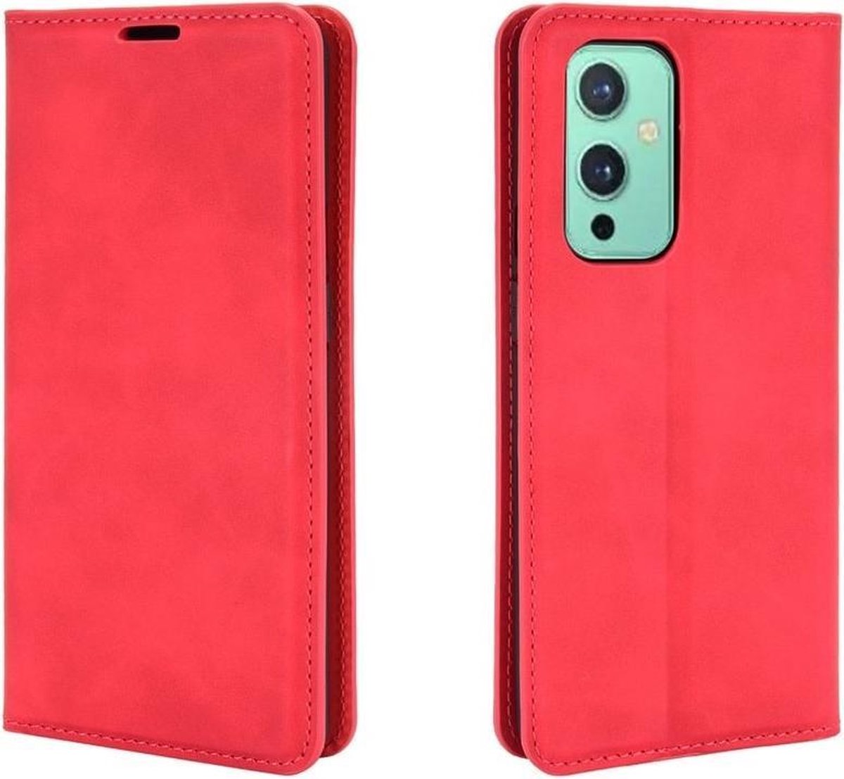 OnePlus 9 Portemonnee Hoesje Rood - Cacious (Wallet Serie)
