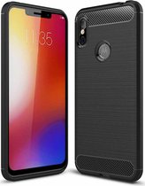 Motorola Moto One Carbon fiber look case met geborstelde achterkant