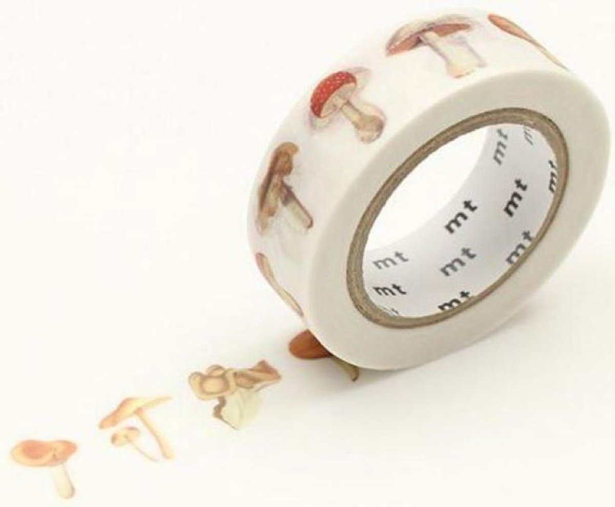 Washi Tape Paddenstoelen - MT Masking Tape Mushroom - 7 meter x 1.5 cm.