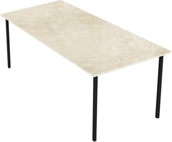 Marmeren Eettafel – Crema Marfil Beige (4-poot) – 180 x 90 cm