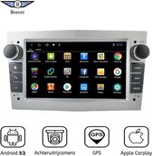 Autoradio Boscer® Opel | Android 9.1 | Apple Carplay | Android Auto | Système de navigation | Argent| Caméra de recul
