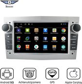 Boscer® Opel Autoradio - Android 9.1 - Apple Carplay - Android Auto - Navigatiesysteem - Zilver - Achteruitrijcamera