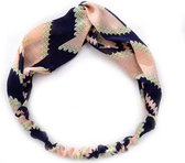 Haarband Pretty Pastel Zalmroze/Blauw | Katoen | Elastische  Bandana | Fashion Favorite