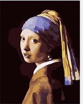 Dielay - Schilderen op Nummer - Johannes Vermeer | Meisje met de Parel - Painting by Numbers - 50x40 cm - Complete Set