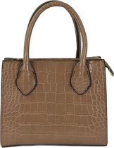 Mini-hand/crossbodytasje croco Flora & Co beige taupe