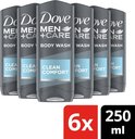 Dove Men Clean Comfort Douchegel - 6 x 250 ml - Voordeelverpakking