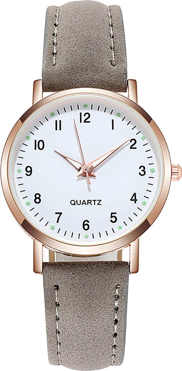 Doukou Grey Horloge | Suedine - Kunstleer | Grijs | Ø 32,5 mm