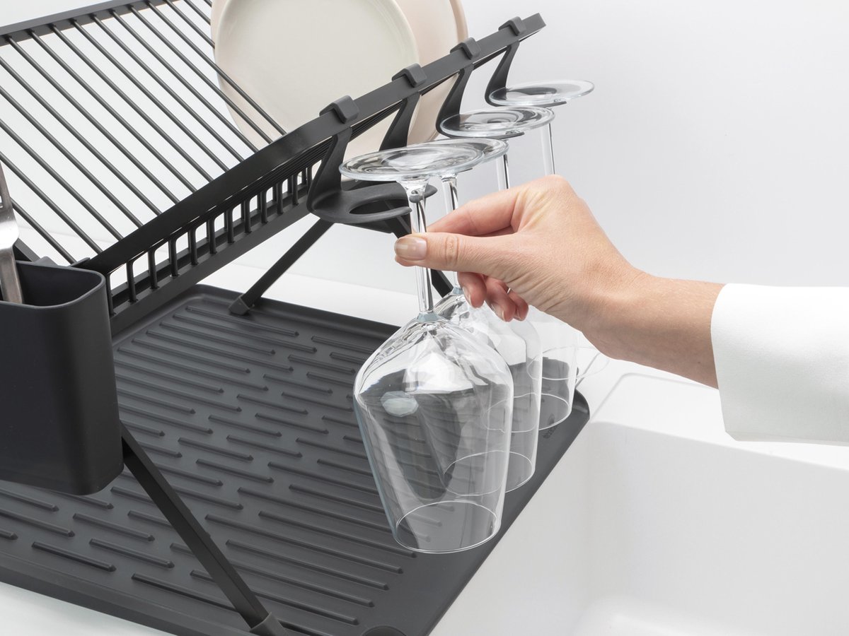 SinkSide Bac à vaisselle avec plateau de séchage - Light Grey