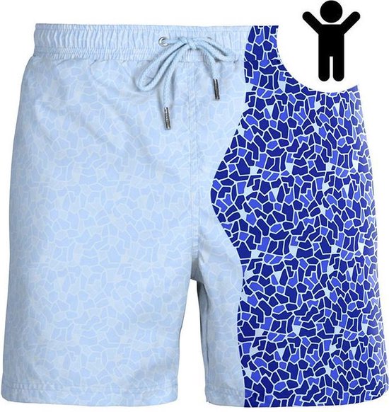 SEA'SONS - Zwembroek Jongens - Kleurveranderend - Sneldrogend - Lichtblauw - Maat 128/134 (SEASONS - Kleur veranderend)