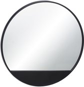 Relaxdays wandspiegel rond - Ø 61 cm badkamerspiegel - spiegel zwart - sierspiegel metaal