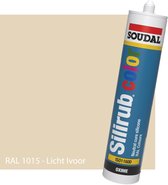 Siliconenkit Sanitair - Soudal - Keuken - Voor binnen & buiten - RAL 1015 Licht Ivoor - 300ml koker