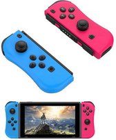 M01 Paar Draadloze Controllers Voor Nintendo Switch - HD Vibration - Bluetooth - Rood En Neonblauw
