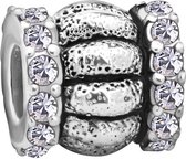 Quiges - 925 - Zilveren - Bedels -Sterling zilver - Beads - Zirkonia Patroon Kraal Charm - Geschikt – voor - alle bekende merken - Armband Z407