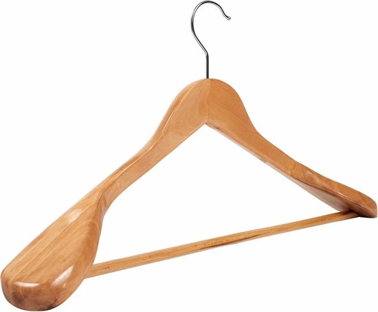 10x houten kledinghangers, kleerhanger hout natuurkleur | bol.com