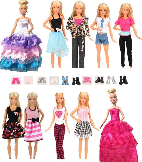Barbie kleding voor barbie pop -10 fashion modepoppen prinsessenjurk -... | bol.com