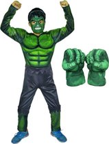 WiseGoods Leuke Verkleedkleding van de Hulk - Superheld Verkleedpak voor Kinderen - Kostuum incl. Handen & Masker - Maat 116-122