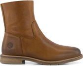 Travelin' Lessay - Leren dames enkellaars - Cognac Bruin leer - Maat 38