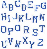 Strijk Embleem 'Alfabet Patch' - 26 stuks - BLAUW - Letters Stof Applicatie - Geborduurd - Kleding - Badges - Schooltas - Strijkletters - Patches - Iron On - Glue