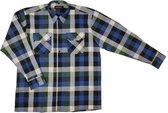STØRVIK EGERSUND Houthakkers Overhemd 4 Seizoenen Heren - Katoen Werkoverhemd - Houthakkersblouse - Geruite Blouse - Werkhemd - Maat 2XL - Donkerblauw / Olijfgroen