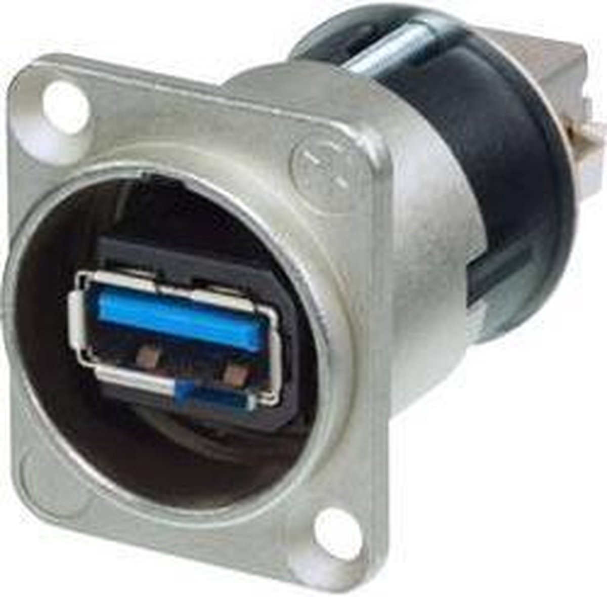 Neutrik - Neutrik - Omkeerbare Usb 3.0-Adapter (Type Usb A En Usb B) - Vernikkelde Behuizing Type D (NAUSB3)