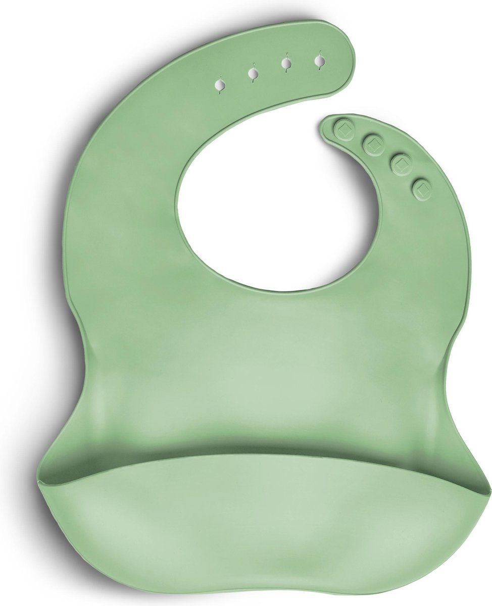 Goedkoopste Telano® Slabbetje Mintgroen met Opvangbakje - Siliconen Slabber Baby Peuter - Verstelbaar en Waterproof - Kraamcadeau - Verjaardag
