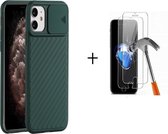 GSMNed – iPhone 11 Groen  – hoogwaardig siliconen Case Groen – iPhone 11 Groen – hoesje voor iPhone groen – shockproof – camera bescherming – met screenprotector iPhone 11