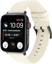 Geschikt voor Apple Watch bandje 38 / 40 / 41 mm - Series 1 2 3 4 5 6 7 8 SE - Smartwatch iWatch horloge band - 38mm 40mm 41mm - Fungus - PU Leer - Wit