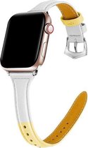 Geschikt voor Apple Watch bandje 38 / 40 / 41 mm - Series 1 2 3 4 5 6 7 8 SE - Smartwatch iWatch horloge band - 38mm 40mm 41mm - Fungus - PU Leer - Wit - Vrouw