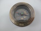 Kompas - Gepolijst messing - Nautische decoratie - 5 cm hoog