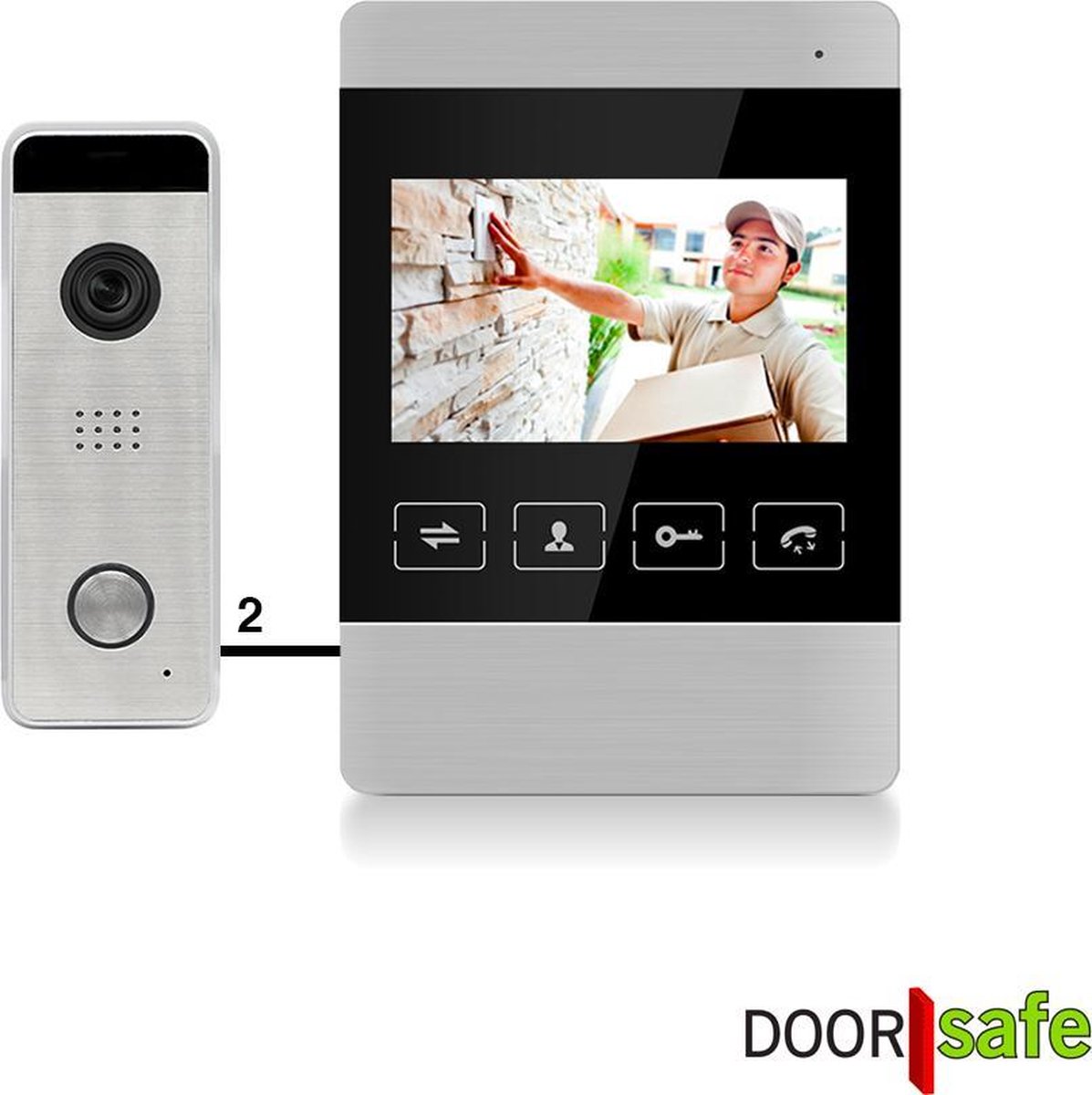 Doorsafe 7120 - Bedrade deurbel met camera, gratis opslag beelden op SD-kaart