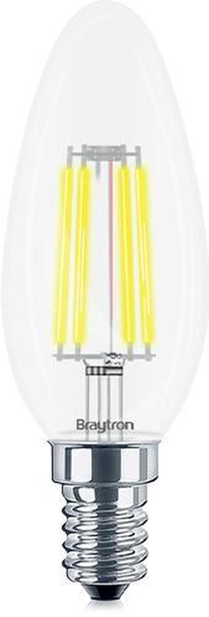 BRAYTRON-LED LAMP-WARM WHITE-DIMBAAR-ADVANCE-4W-E14-C35-CLR-DIM-2700K-KAARS-ENERGY BESPAREND