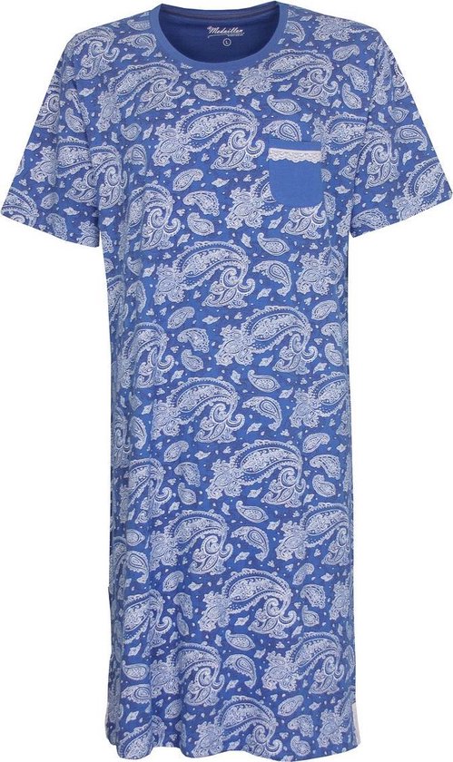Medaillon Dames Nachthemd Blauw MENGD1003A Maten: