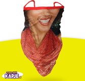 Flappy | Lady in Red | Mondkapje XXL | Kerstkapje - Kerst mondkapjes | Gezichtsmasker | Bekend van TV & Radio | Motor sjaal | Ski Masker | Facemask | Fiets sjaal | wasbaar | mondma