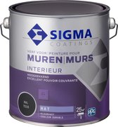 Sigma Muurverf - Muren en Plafonds - Antraciet / Grijs RAL 7016 - 2,5L - Voor binnen