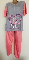 FINE WOMAN® Katoenen Pyjama Doorknoop Gestipt/Hartjes Print XL (40-42) Groen