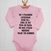 Baby Rompertje met tekst aankondiging bekendmaking zwangerschap cadeau voor de liefste aanstaande opa en oma oom tante papa mama broer zus lockdown corona