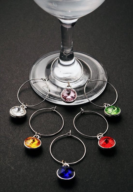 Meter Zegenen Verstikken UITVERKOOP !!! Petra's Sieradenwereld - Set van wijnglas markers kleur 6  stuks | bol.com