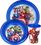 Avengers servies - 3 delig - Marvel Avengers serviesset met bord / kom / beker - blauw