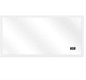 Trend24 Spiegel - Spiegel met verlichting - Spiegels - Wandspiegel - LED - A++ - Dimbaar - Klok - 120 x 60 cm