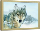 Foto in frame , Wilde Wolf , 120x80cm , multikleur , wanddecoratie , Premium print