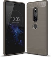 Mobigear Brushed TPU Backcover Hoesje - Geschikt voor Sony Xperia XZ2 Premium - Grijs