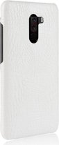 Mobigear Hoesje geschikt voor Xiaomi Pocophone F1 Telefoonhoesje Hardcase | Mobigear Croco Backcover | Pocophone F1 Case | Back Cover - Wit