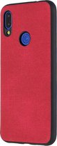 Xiaomi Redmi Note 7 Hoesje - Mobigear - Fabric Serie - TPU Backcover - Rood - Hoesje Geschikt Voor Xiaomi Redmi Note 7