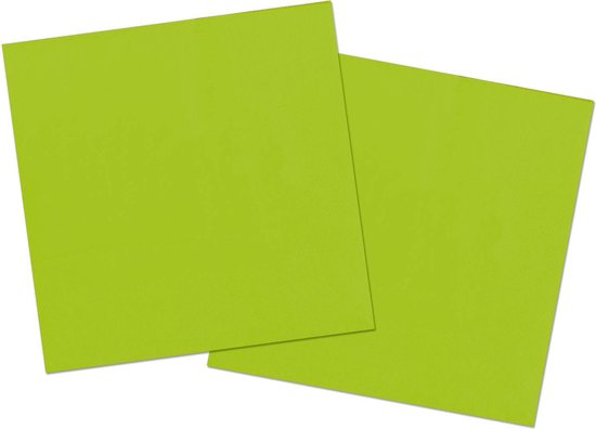 Limoen Groene Servetten 3-laags FSC Papier - 24 × 24 cm - 20 stuks