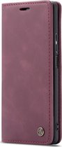 Caseme 013 Telefoonhoesje geschikt voor Huawei P40 Lite Hoesje Bookcase Portemonnee - Wine Red