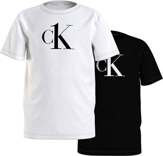 Calvin Klein 2-pack t-shirts garçon noir / blanc - 0R9 | bol.com