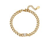 Trendy Armband - Diamond in Chain - Goudkleurig