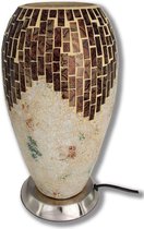 New Dutch - mozaïek glazen lamp - staand - 220 volt - crème/bruin 27 cm